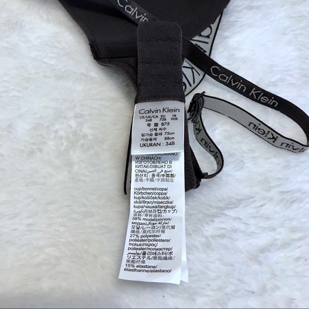Calvin Klein NWOT Dark Grey Demi Bra Women 36C *Pls See Description* - Picture 10 of 11